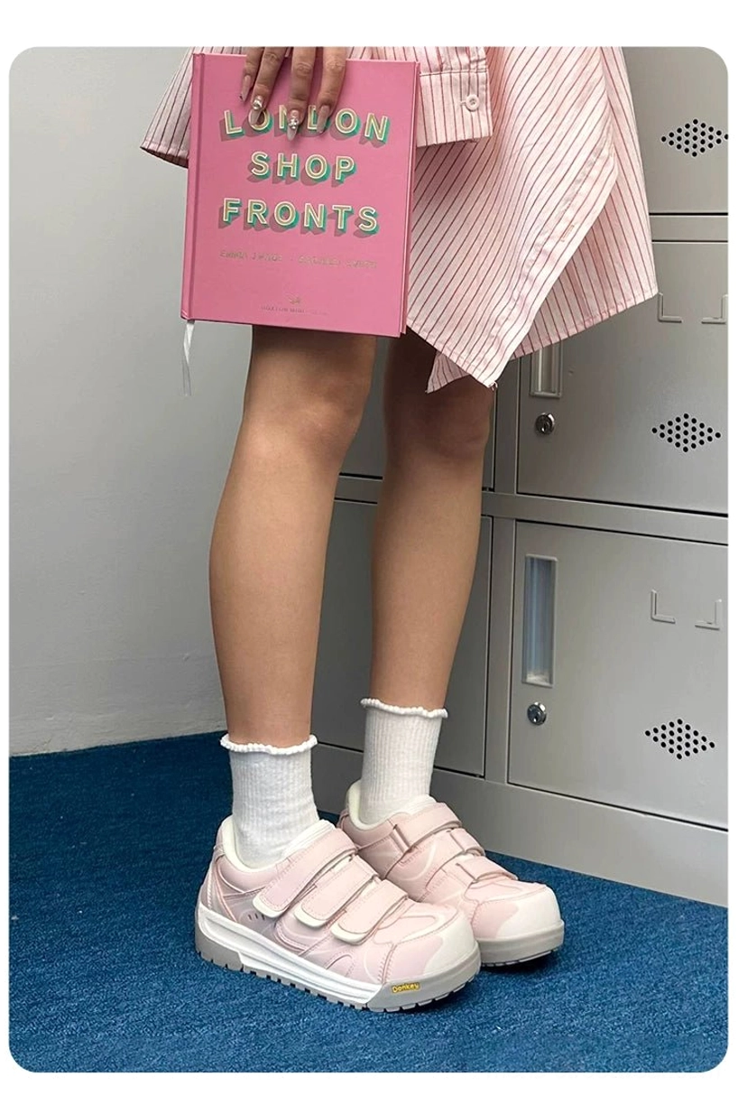Triple strap platform sneakers with adjustable Velcro fastening and rounded streetwear-inspired silhouette