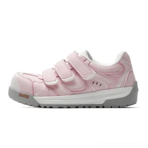 Pink triple strap platform sneakers with smooth upper, rounded toe, white midsole, and adjustable Velcro closures