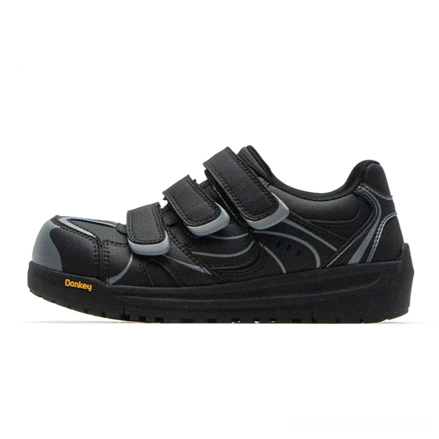 Everyday triple strap sneakers with soft structured PU upper, breathable lining, and stable rubber outsole