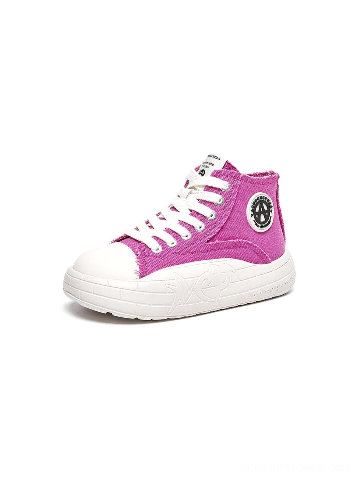 Two-tone high-top platform sneakers for styling with pleated skirts, denim, cargos, and casual layers