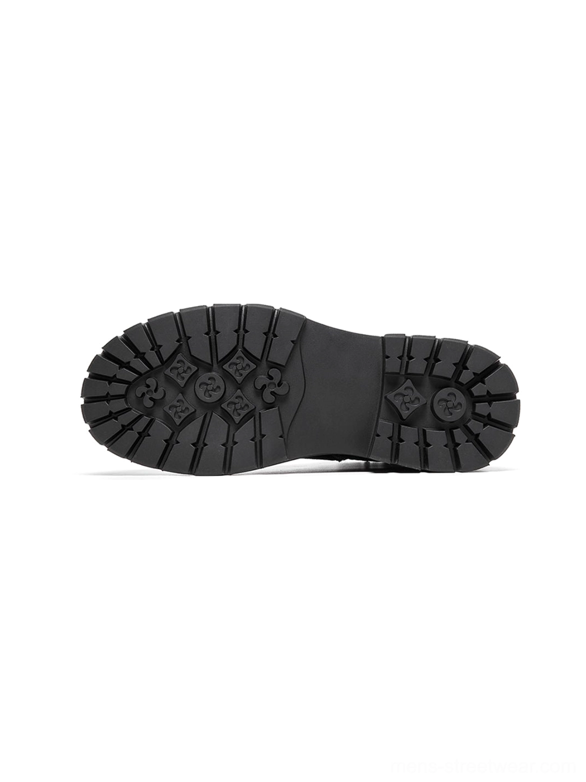 Urban mid-ankle work boots with zip fastening and thick contrast outsole for everyday street outfits