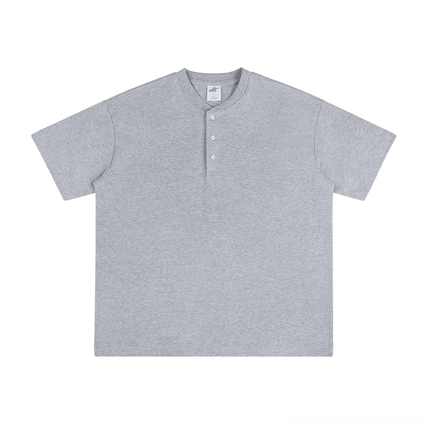 Versatile relaxed Henley T-shirt product image for Acubi-inspired layering and everyday East Asian fashion