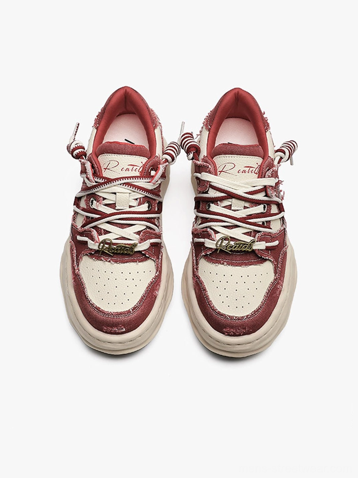 Washed denim-effect platform sneakers designed for Y2K outfits, baggy jeans, cargo pants, and oversized hoodies