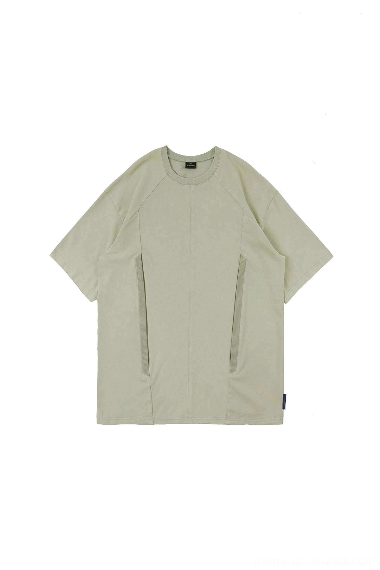 Modern washed technical T-shirt product view designed for Korean fashion, techwear layering, and casual city outfits