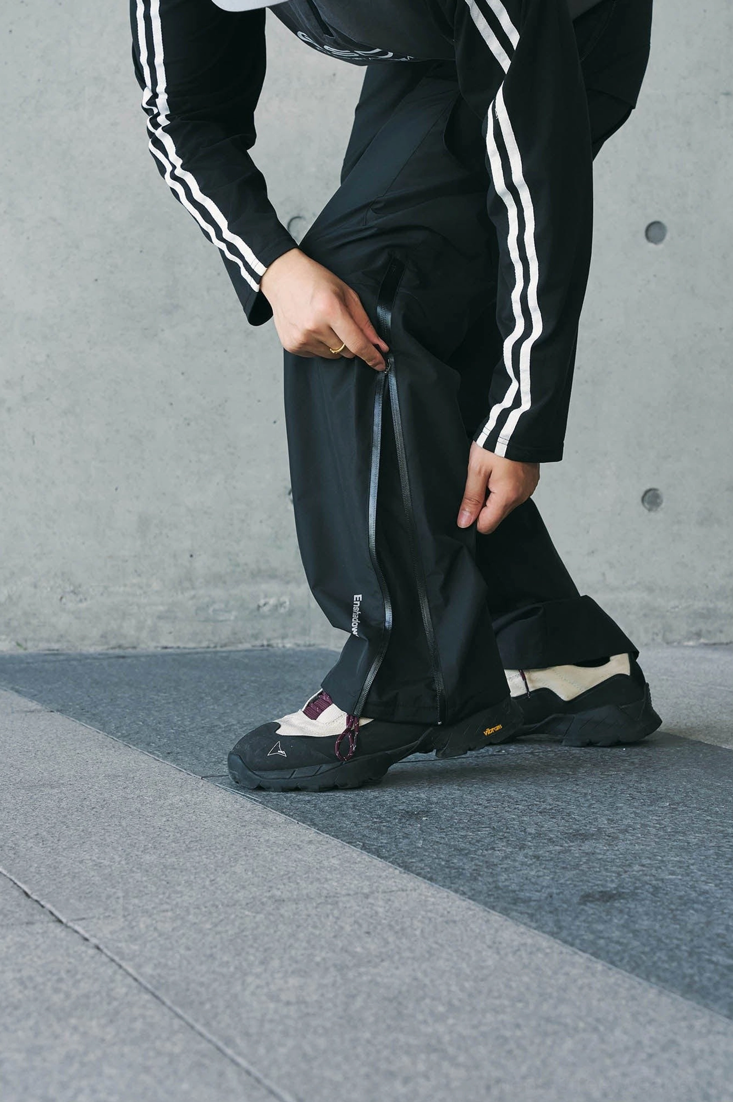 Waterproof techwear cargo pants product image highlighting the relaxed straight-leg cut and outdoor-ready construction