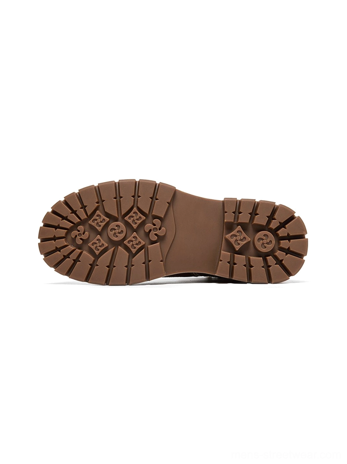Wheat yellow utility boots with rounded toe and thick traction-style sole for modern casual outfits