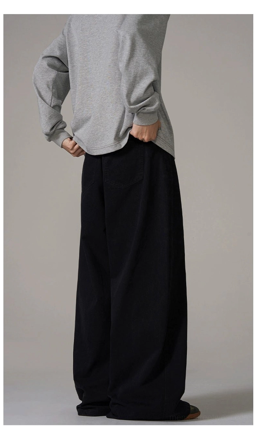 Wide-leg streetwear trousers in versatile brown and black colorways for contemporary casual styling