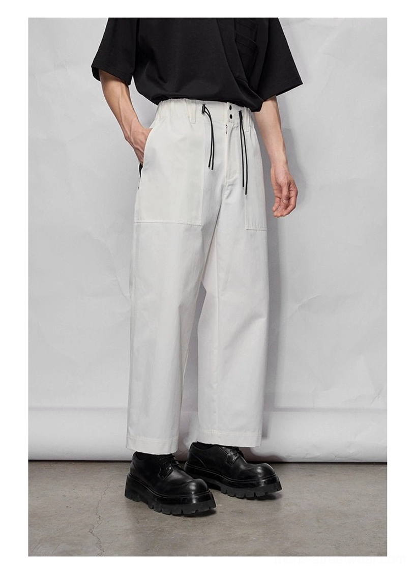 Loose straight-cut cropped pants and mid-length shorts for contemporary Asian streetwear outfits