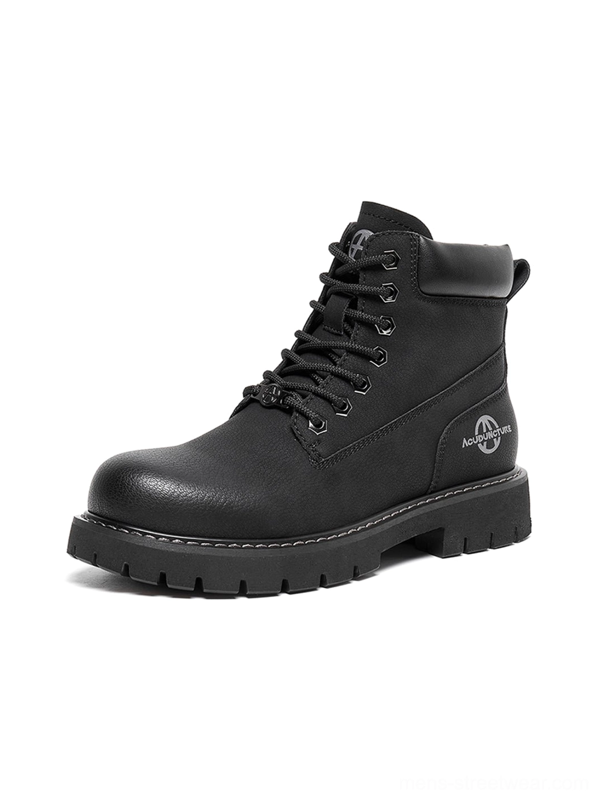 Yellow zip-front ankle boots with classic workwear proportions and contemporary streetwear appeal